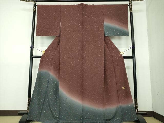 平和屋着物●日本舞踊家 岩井流宗元 岩井友見 訪問着 舞桜 扇面 暈し染め 金彩 正絹 逸品 DABG8586ps