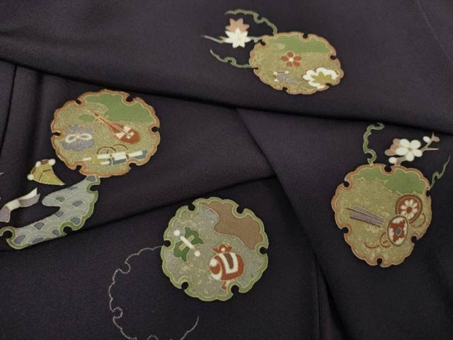 平和屋着物●訪問着 駒刺繍 雪輪宝尽くし花文 金銀彩 正絹 逸品 DABG8587ps