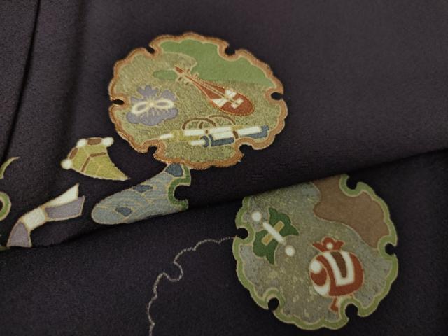 平和屋着物●訪問着 駒刺繍 雪輪宝尽くし花文 金銀彩 正絹 逸品 DABG8587ps