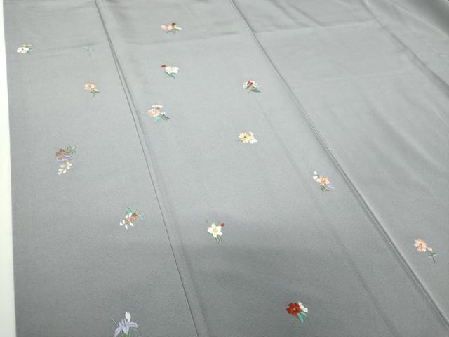 平和屋着物●訪問着 総刺繍 草花文 金糸 正絹 逸品 DABG8588ps