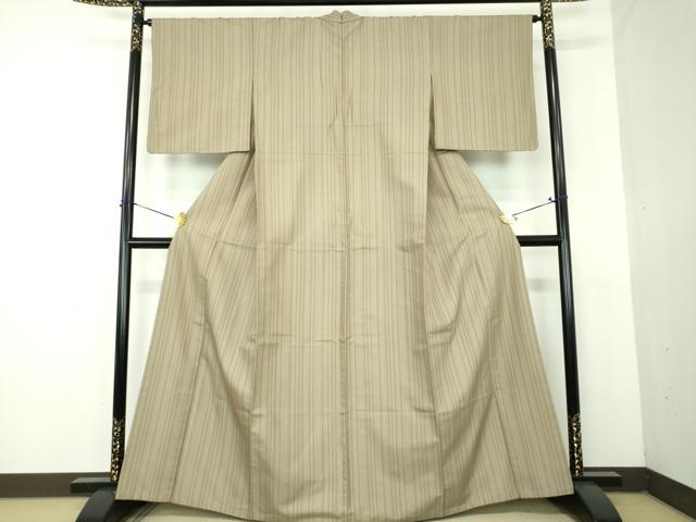 平和屋着物●上質なお召 縞 正絹 逸品 DABG8592ps