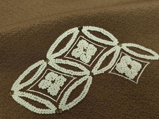 平和屋着物●中国三大刺繍 相良刺繍 総刺繍 訪問着 七宝文 金糸 正絹 逸品 DABG8604ps