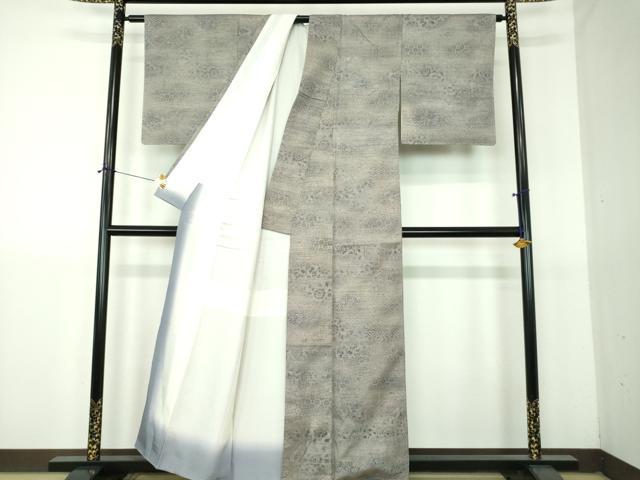 平和屋着物●上質な紬 草花文 正絹 逸品 未使用 DABG8605ps