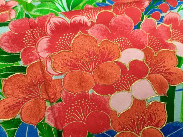 平和屋着物●豪華振袖 駒刺繍 草花文 シルエット 金彩 正絹 逸品 DABG8607ps