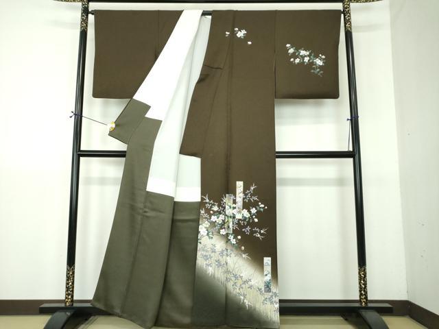 平和屋着物●訪問着 短冊花文 暈し染め 金銀彩 正絹 逸品 DABG8618ps
