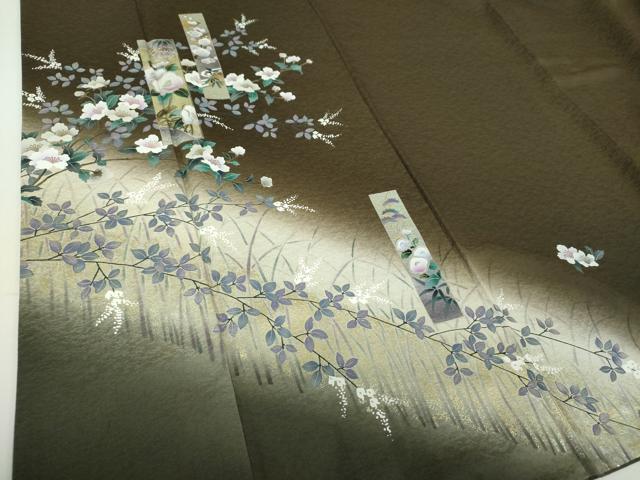 平和屋着物●訪問着 短冊花文 暈し染め 金銀彩 正絹 逸品 DABG8618ps
