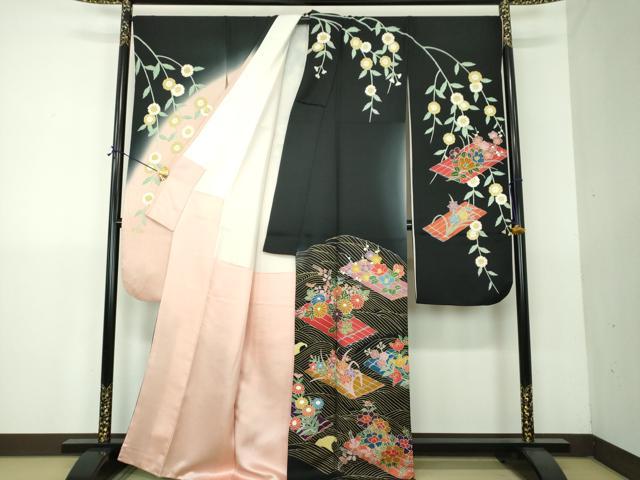 平和屋着物●豪華振袖 吉祥花舟 暈し染め 金彩 正絹 逸品 DABG8620ps