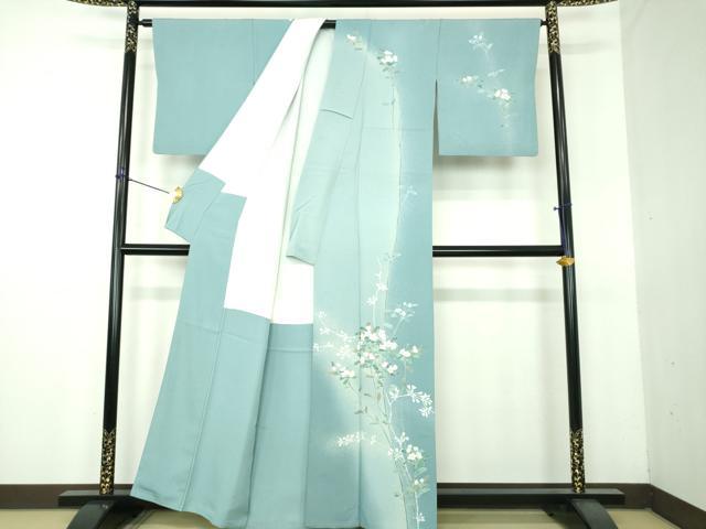 平和屋着物●訪問着 友禅 作家物 枝花文 暈し染め 正絹 逸品 DABG8635ps