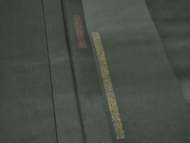 平和屋着物●訪問着 変わり間道 黒地 ロング丈 正絹 逸品 DABG8638ps