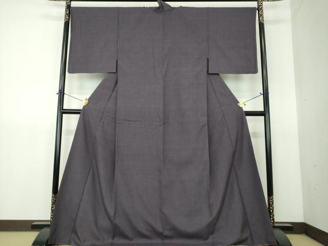 平和屋着物●結城紬 色無地 藤煤竹色 正絹 逸品 DABG8640ps