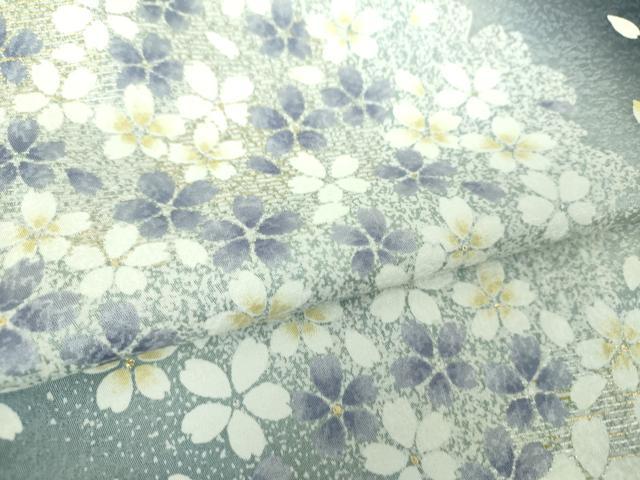 平和屋着物●訪問着 舞桜 シルエット 暈し染め 金彩 正絹 逸品 DABG8644ps