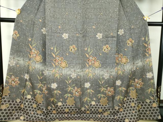 平和屋着物●訪問着 松竹梅 舞桜 舞蝶藤花房 暈し染め 金彩 正絹 逸品 DABG8647ps