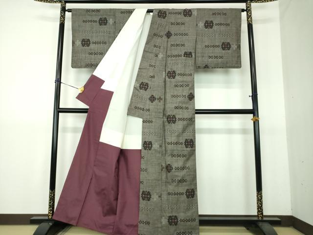 平和屋着物●本場大島紬 9マルキ 正倉院花文 正絹 逸品 DABG8649ps