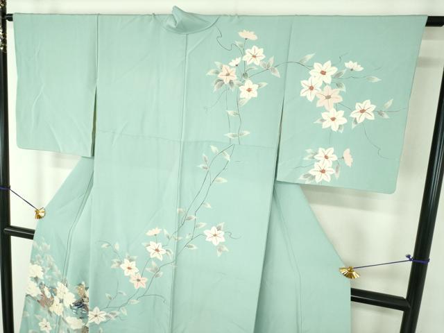 平和屋着物●友禅作家の巨匠 浅井青仁 訪問着 枝花文 童子遊び 金彩 正絹 逸品 DABG8661ps