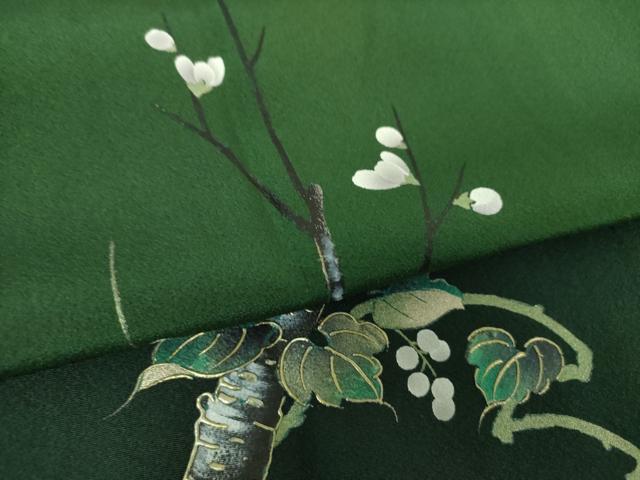 平和屋着物●訪問着 手描き 枝花文 暈し染め 金彩 さが美扱い 正絹 逸品 DABG8686ps