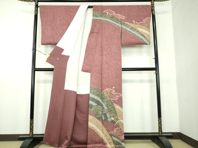 平和屋着物●訪問着 刺繍 絞り 籬花文 金彩 ますいわ屋扱い 正絹 逸品 DABG8687ps
