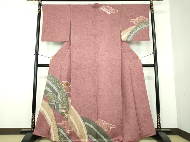 平和屋着物●訪問着 刺繍 絞り 籬花文 金彩 ますいわ屋扱い 正絹 逸品 DABG8687ps