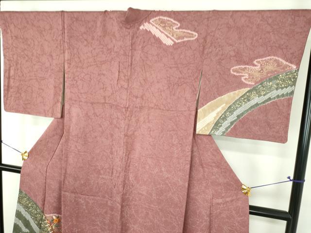 平和屋着物●訪問着 刺繍 絞り 籬花文 金彩 ますいわ屋扱い 正絹 逸品 DABG8687ps