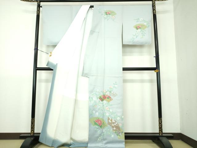 平和屋着物●訪問着 手描き 地紙花文 暈し染め 金彩 正絹 逸品 DABG8688ps