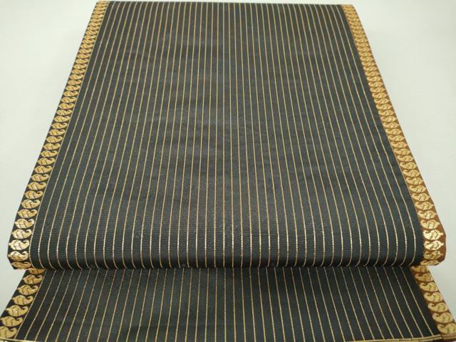 平和屋着物▼両面 六通柄袋帯 貴彩金 花鳥間道 金糸 正絹 逸品 DABG8712ps