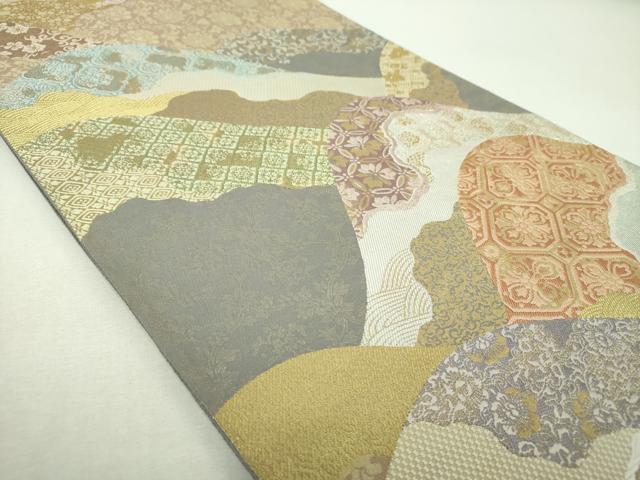平和屋着物▼六通柄袋帯 みちなが 金銀糸 正絹 逸品 DABG8852ps