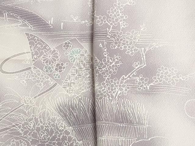 平和屋着物▼付下げ 反物 着尺 刺繍 色紙風景花松文 暈し染め 逸品 未使用 DABG9131we