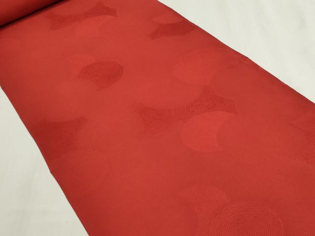 平和屋着物▼羽織・コート 反物 羽尺 渦巻き地紋 朱・緋色 逸品 未使用 DABG9160we