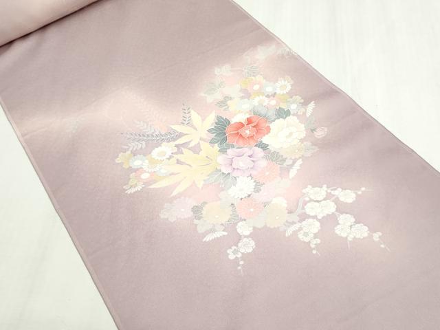 平和屋着物▼付下げ 解き反物 着尺 八掛付き 刺繍 花籠文 暈し染め 逸品 DABG9204we