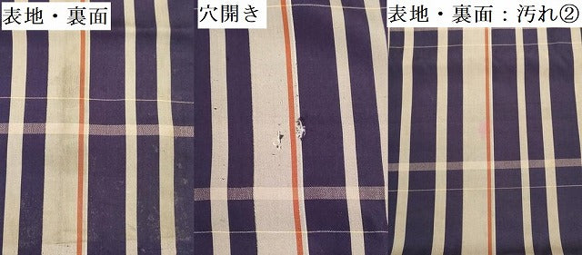 平和屋着物▼紬 解き反物 着尺 裁断済 格子 逸品 DABG9229we