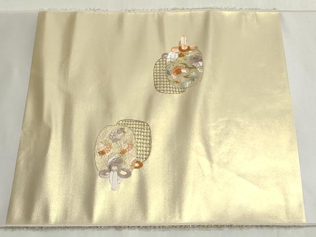 平和屋着物▼名古屋帯 帯反物 総刺繍 仕覆吉祥文 金糸 逸品 未使用 DABG9295we