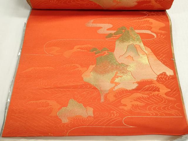 平和屋着物▼和装小物 夜具地 反物 立波重ね山松文 金糸 逸品 未使用 DABG9311we