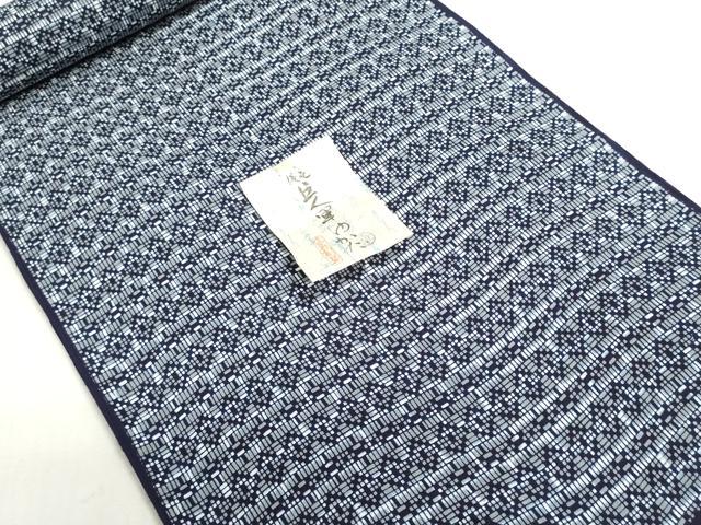 平和屋着物*夏物 男性 浴衣 読売巨人軍 反物 着尺 注染 幾何学文様 綿 逸品 未使用 DABG9368we