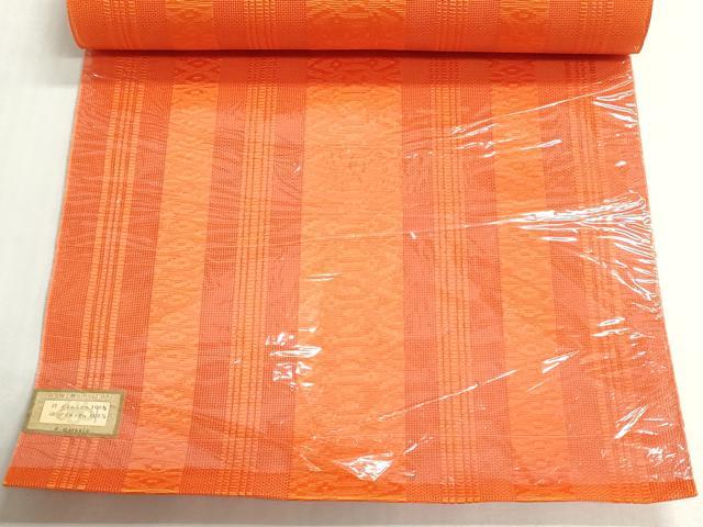 平和屋着物*夏物 名古屋帯 帯反物 博多織 紗献上 赤橙色 未使用 DABG9397we