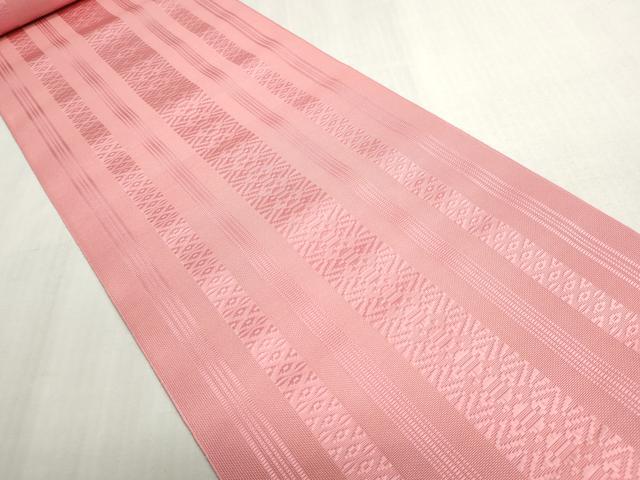 平和屋着物*夏物 本場筑前博多織 名古屋帯 紗献上 紅梅色 逸品 未使用 DABG9402we