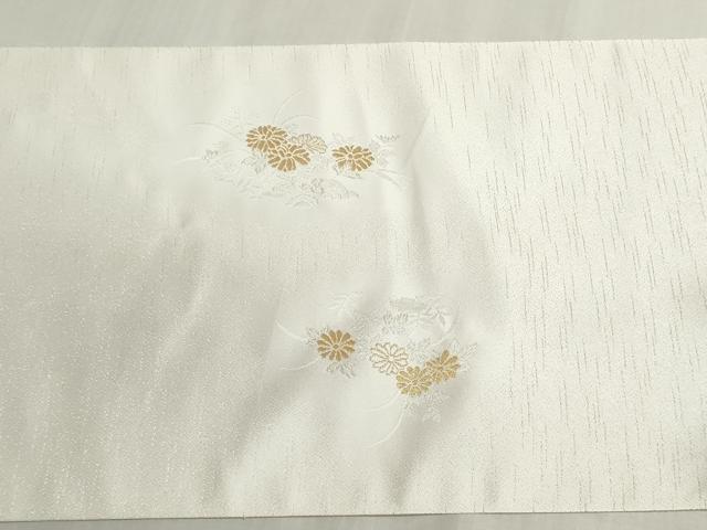 平和屋着物▼名古屋帯 帯反物 寿光織 風景花松文 金銀糸 逸品 未使用 DABG9403we