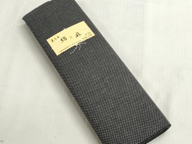 平和屋着物*夏物 男性 小紋・浴衣兼用 夏大島 反物 着尺 絣文様 証紙付き 綿麻 逸品 未使用 DABG9426we