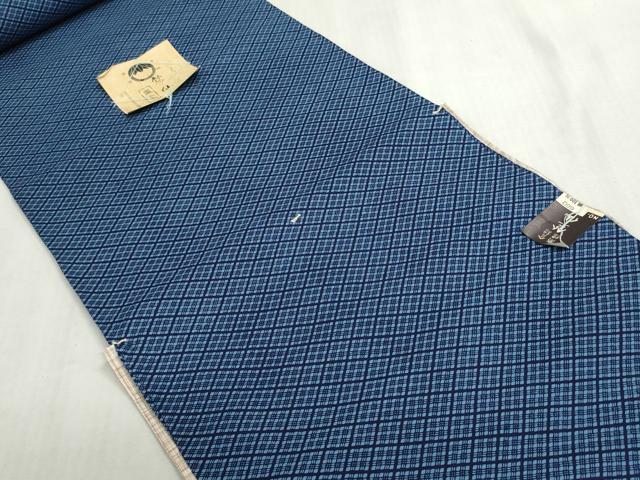 平和屋着物*夏物 竺仙鑑製 浴衣 反物 着尺 注染 菱 証紙付き 綿 逸品 未使用 DABG9460we