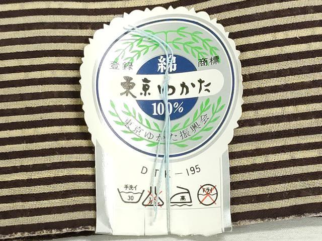 平和屋着物*夏物 薩摩浴衣 反物 着尺 裏柄変り 注染 がくや好み染 幾何学文様 綿 逸品 未使用 DABG9464we