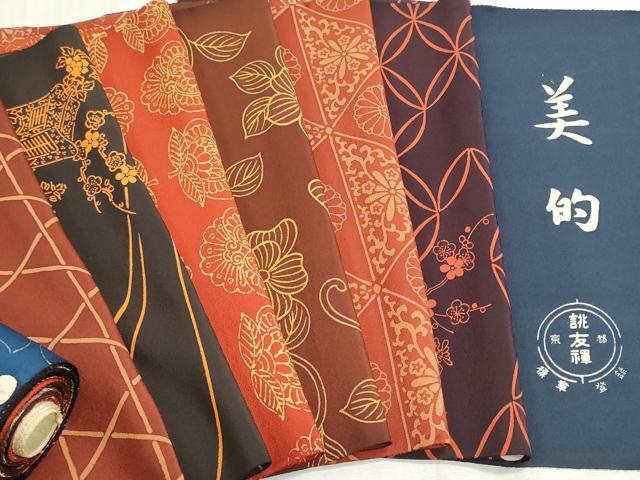 平和屋着物▼柄見本 反物 京誂友禅 ろうけつ染め 美的 リメイク生地 材料 逸品 未使用 DABG9471we