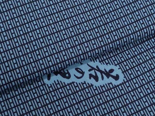 平和屋着物*夏物 浴衣 反物 着尺 注染 四股名 相撲 力士 稀勢の里 若の里 隆乃若 鳴戸 幾何学文 綿 逸品 未使用 DABG9500we