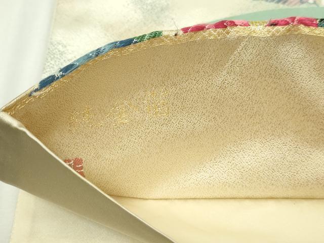 平和屋本店▼「美しいキモノ」お馴染みのメーカー となみ織物 本加賀友禅作家 毎田仁郎 六通柄袋帯 唐織 地紙草花文 純金箔 逸品DABG9538sf