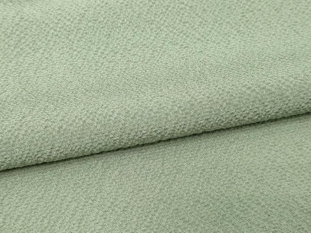 平和屋着物▽上質な色無地 単衣 山葵色 正絹 逸品 DABG9566sf