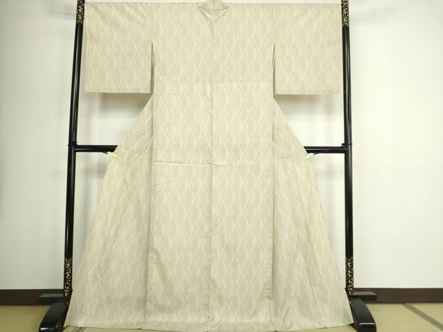 平和屋着物▽本塩沢 単衣 110亀甲 変わり間道 ロング丈 正絹 逸品 DABG9578sf