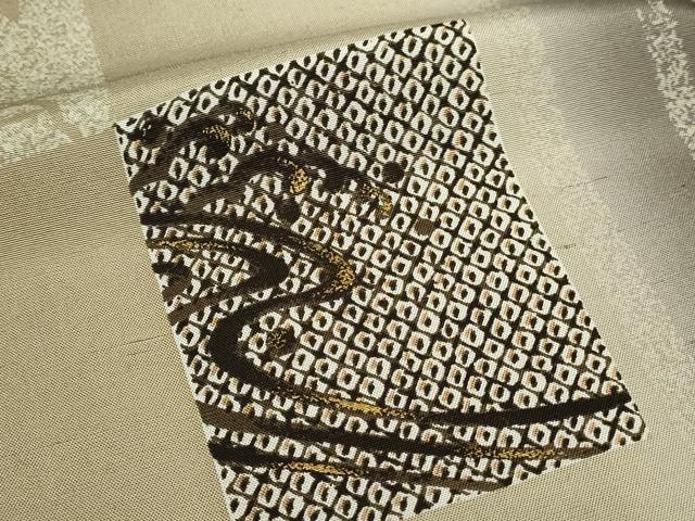 平和屋着物▽上質な小紋 単衣 玉つむぎ 流水文 暈し染め 金彩 反端付き 正絹 逸品 DABG9594sf