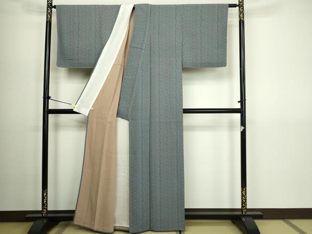 平和屋着物▽上質な小紋 単衣 変わり間道 鈴乃屋扱い 正絹 逸品 未使用 DABG9595sf