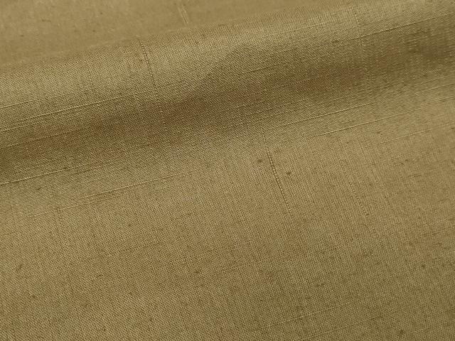 平和屋着物▽結城紬 奥順 はたおり娘 単衣 柿渋袖 国防色 正絹 逸品 DABG9614sf