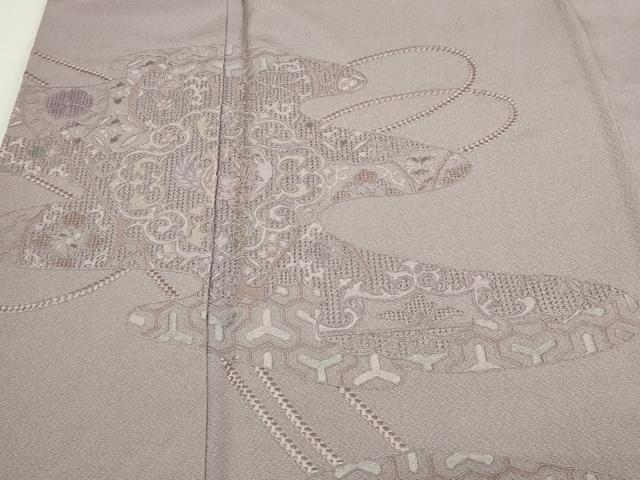 平和屋着物▽中国三大刺繍 汕頭刺繍 スワトウ刺繍 総刺繍 訪問着 単衣 鳳凰更紗花文 正絹 逸品 DABG9623sf