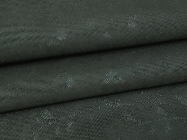 平和屋着物▽羽織 スリーシーズン 春夏秋 塵除け 枝花文 黒地 正絹 逸品 DABG9624sf
