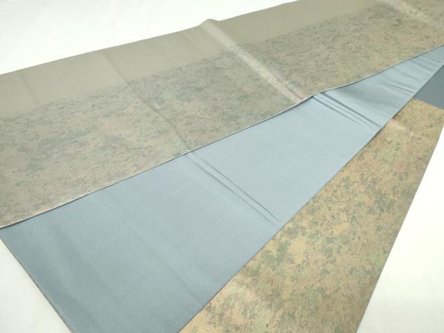 平和屋本店●六通柄袋帯 霞文 本金箔 金泥箔 正絹 逸品 DABG9673sf