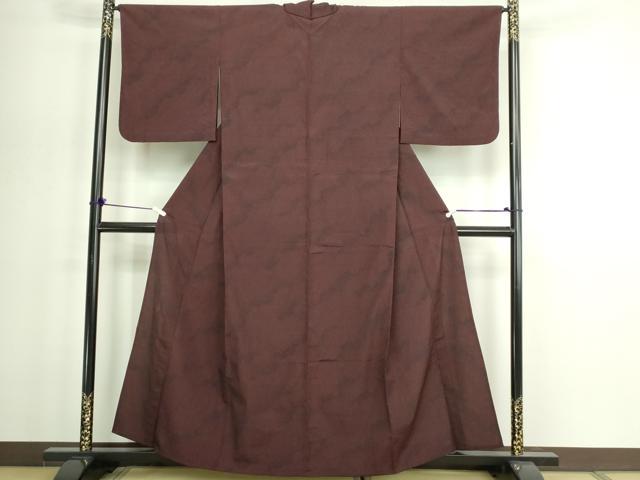 平和屋着物▽本塩沢 単衣 110亀甲 斜縞 正絹 逸品 DABG9723sf